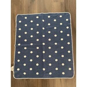 David Fussenegger Baby Blanket Blue Reversible Polka Dot Circle Cotton Blend